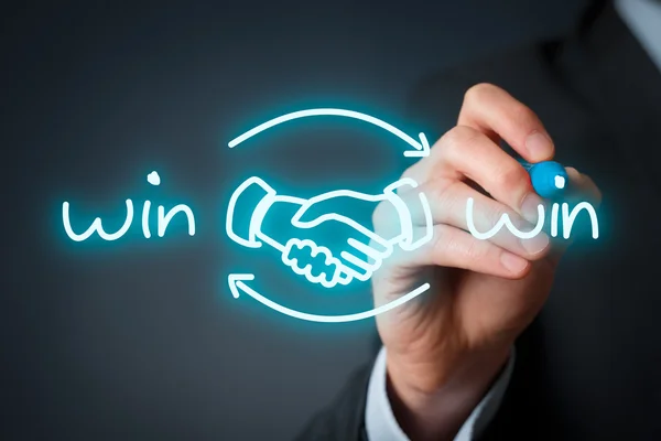 Win-win partnership strategy concept. — Stock Photo, Image