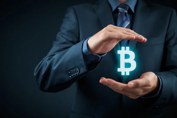 Bitcoin skydd och användning i affärsverksamhet och handel — Stockfoto