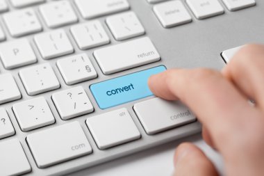 Convert something on computer concept