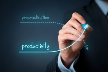 Procrastination vs. productivity contest clipart