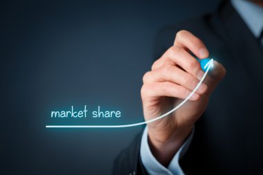 Market share increasing clipart