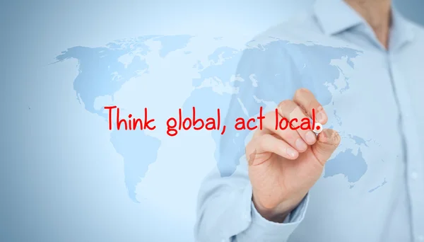 Global denken, lokal handeln — Stockfoto