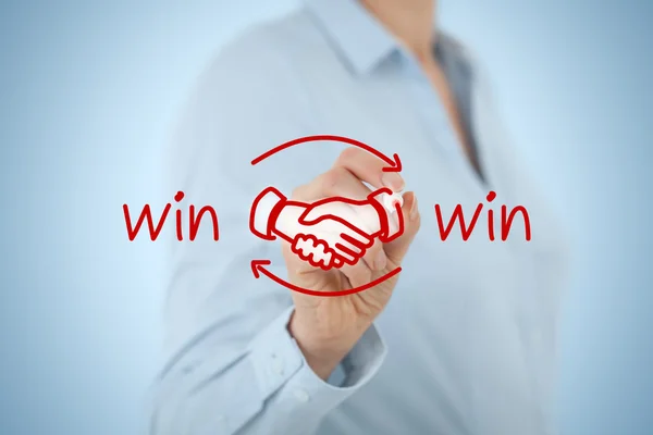 Win-win partnership strategy concept