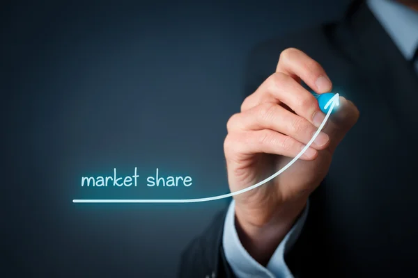 Market share increasing — Stock Photo, Image