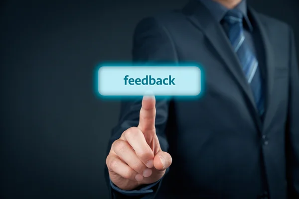 Businessman (client, customer) give feedback. — Stock Photo, Image