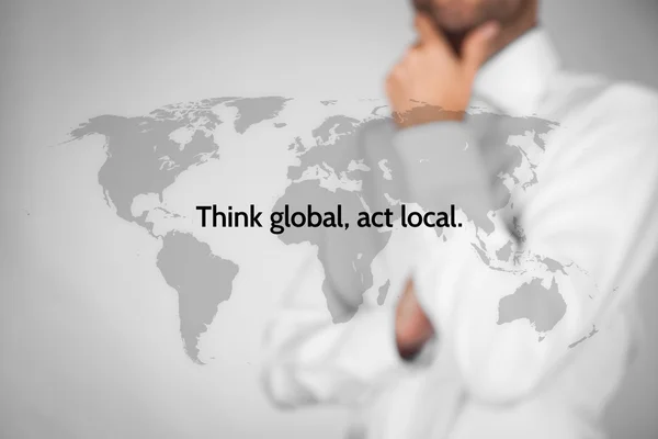 Pensar agir global local — Fotografia de Stock