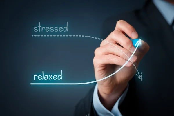 Estressado versus relaxado — Fotografia de Stock