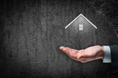 Property insurance and real estate agent concept