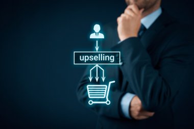 Upselling on-line marketing concept