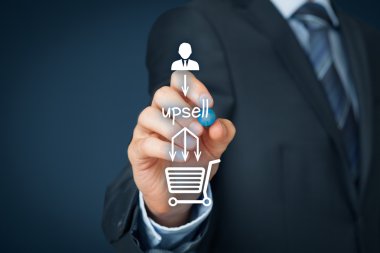 Upsell on-line marketing concept
