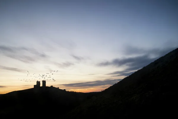 素晴らしい中遺跡の美しいおとぎ話の城の景観イメージ — ストック写真