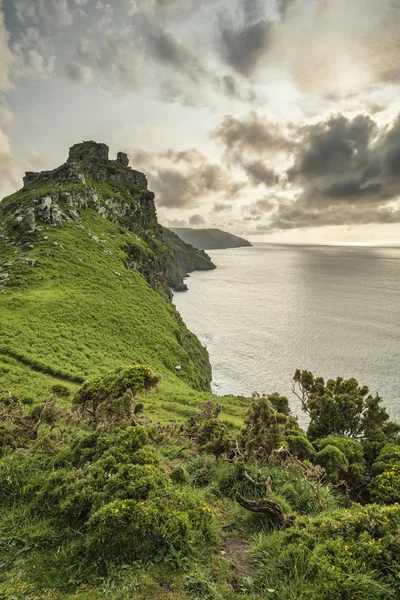 Beautiful evening sunset landscape image of Valley of The Rocks — Stock Photo, Image