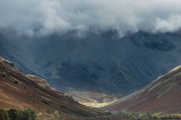 Stunning Late Summer Landscape Image Wasdale Valley Lake District Looking — Stock Photo, Image