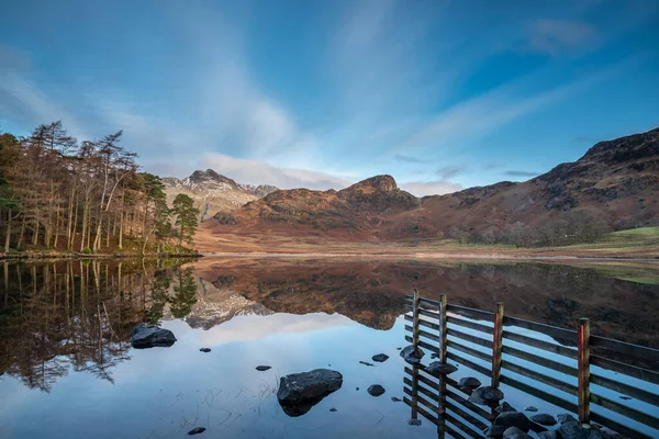 Belo Nascer Sol Inverno Sobre Blea Tarn Lake District Com — Fotografia de Stock