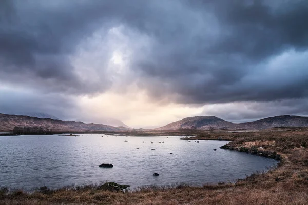 Immagine Paesaggistica Epica Loch Rannoch Moor Nelle Highlands Scozzesi Una — Foto Stock