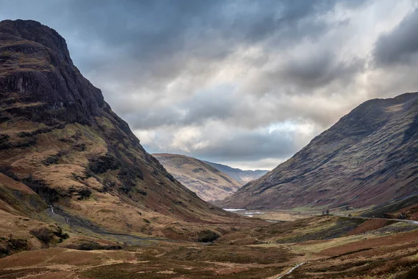 Imagen Dramática Épica Del Paisaje Three Sisters Glencoe Scottish Highlands —  Fotos de Stock