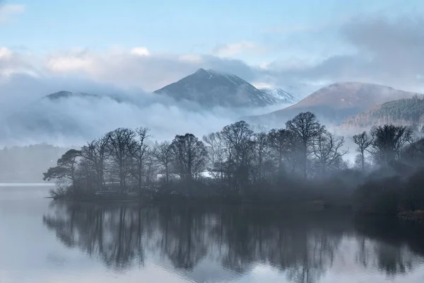 Episches Landschaftsbild Mit Blick Über Derwentwater Lake District Richtung Catbells — Stockfoto