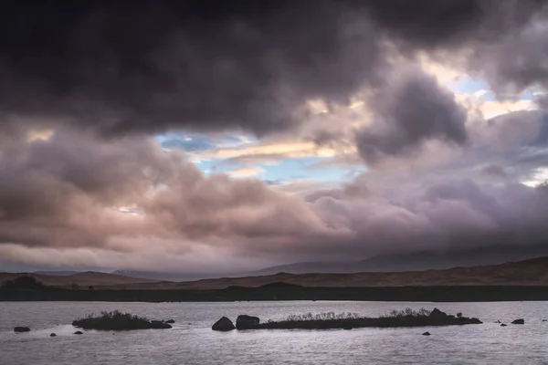 Epische Landschaftsaufnahme Von Loch Rannoch Moor Den Schottischen Highlands Einem — Stockfoto