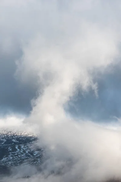 Stunning Landscape Image Skiddaw Snow Capped Mountain Range Lake District — Stock Photo, Image