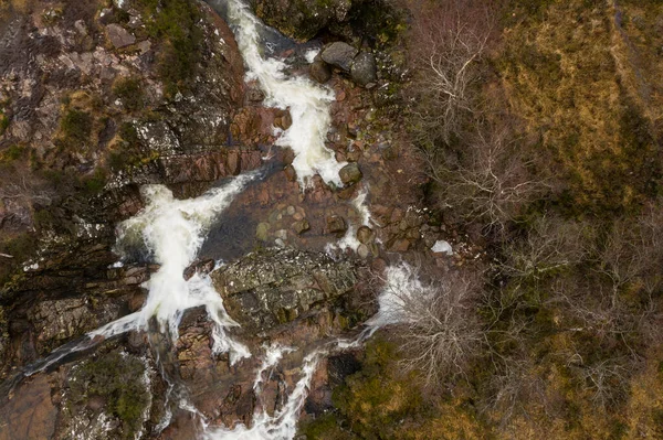 Drohnenlandschaftsbild Des River Etive Glencoe Den Schottischen Highlands Einem Wintertag — Stockfoto