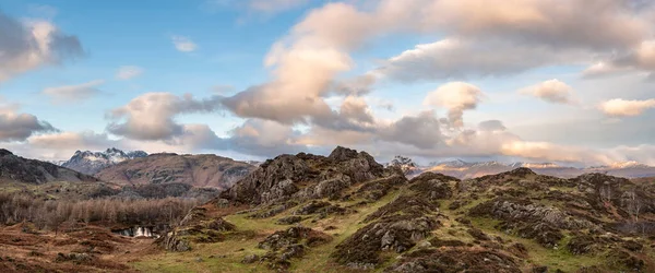 Epický Zimní Krajina Obraz Pohled Holme Fell Lake District Směrem — Stock fotografie