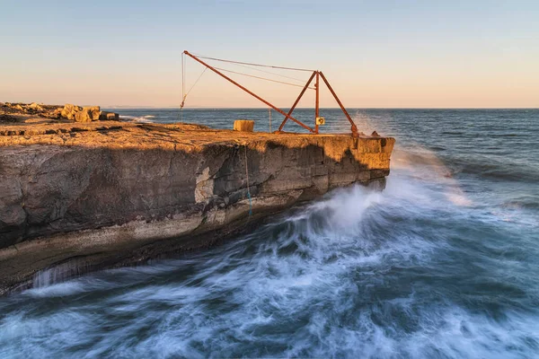 Portland Weymouth Taki Güzel Günbatımı Manzarası Dorset Uzun Pozlama Dalgaları — Stok fotoğraf