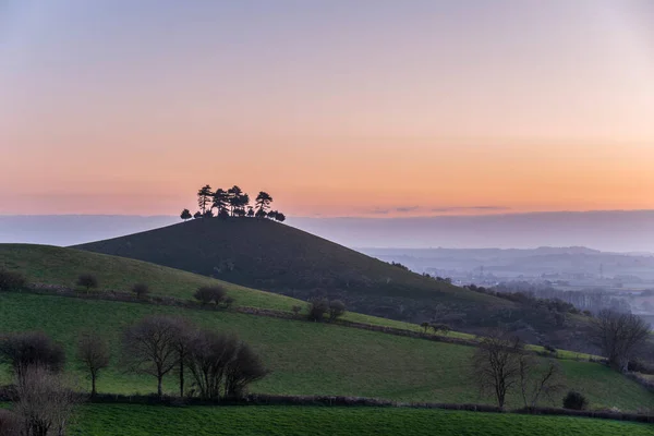 Impresionante Hermosa Imagen Del Paisaje Del Amanecer Colmer Hill Dorset — Foto de Stock