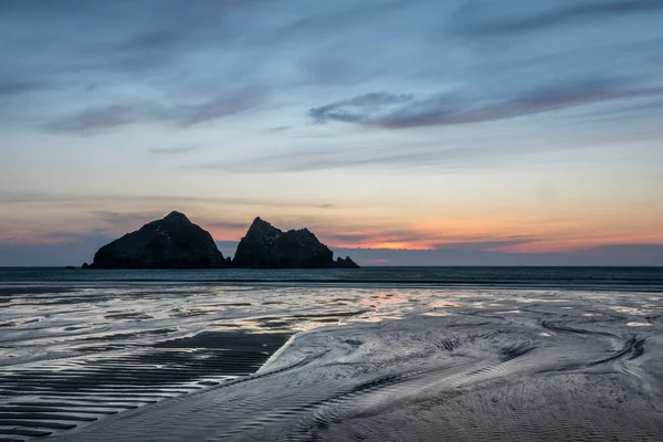 Absolutně Ohromující Krajinné Obrazy Pláže Holywell Bay Cornwallu Velké Británii — Stock fotografie