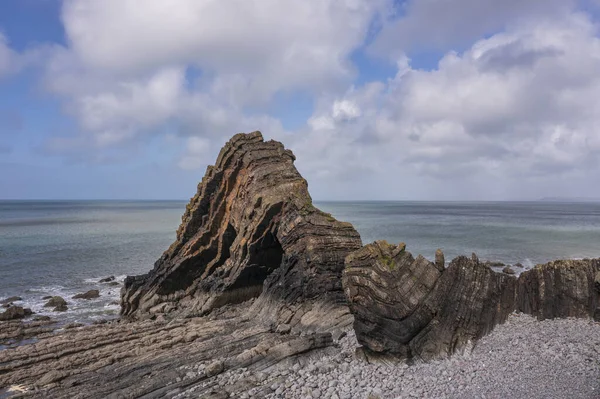 Atemberaubende Drohnenlandschaftsaufnahme Des Blackchurch Rock Auf Devonischer Geologischer Formation England — Stockfoto