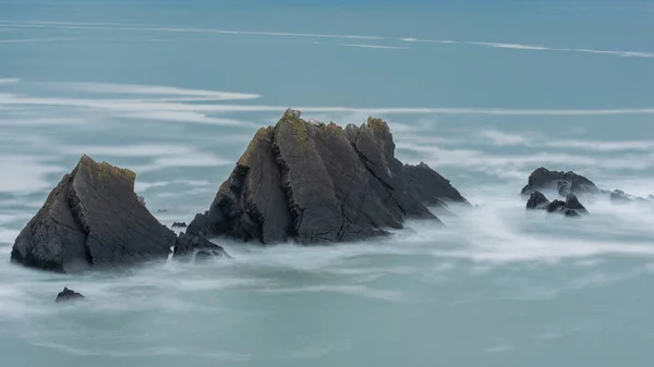 Bella Immagine Del Paesaggio Arte Fine Vista Hartland Quay Nel — Foto Stock