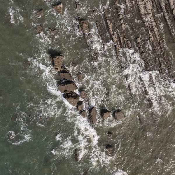 Lenyűgöző Felülről Lefelé Légi Drón Repülő Táj Kép Devoniai Geológiai — Stock Fotó
