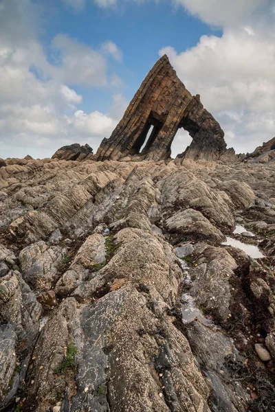 Vakkert Landskapsbilde Blackchurch Rock Devonsk Geologisk Formasjon – stockfoto