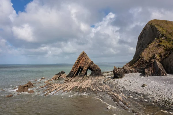 Atemberaubende Drohnenlandschaftsaufnahme Des Blackchurch Rock Auf Devonischer Geologischer Formation England — Stockfoto