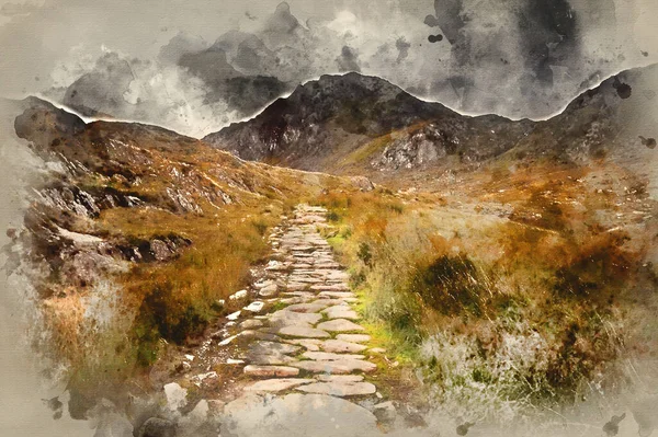 Wandelpad Snowdonia National Paark Wales Langs Glyder Fawr Berg — Stockfoto