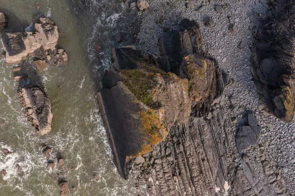 Wspaniały Powietrzny Dron Latający Krajobraz Blackchurch Rock Dewońskiej Formacji Geologicznej — Zdjęcie stockowe