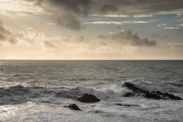 Gyönyörű Képzőművészeti Táj Kép Kilátás Hartland Quay Devon Anglia Durinbg — Stock Fotó