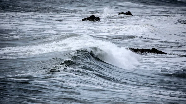 Çarpıcı Karamsar Hoş Sanat Deniz Manzaralı Devon Ngiltere Atlantik Okyanusu — Stok fotoğraf