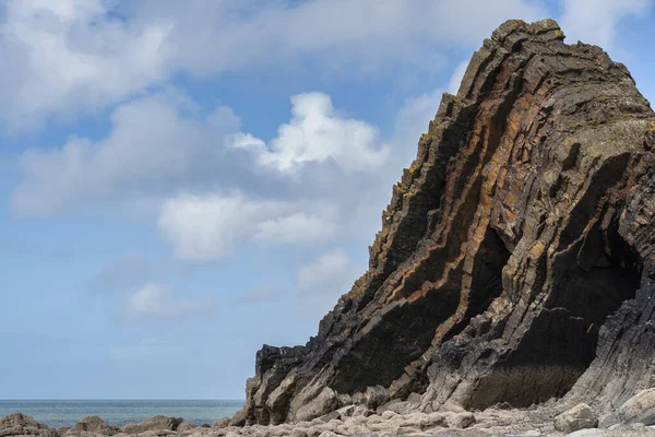 Schöne Landschaftsaufnahme Von Blackchurch Rock Auf Devonischer Geologischer Formation — Stockfoto