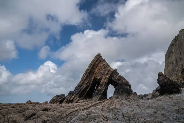 Schöne Landschaftsaufnahme Von Blackchurch Rock Auf Devonischer Geologischer Formation — Stockfoto