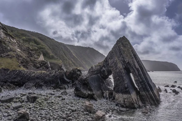 Superbe Image Aérienne Paysage Blackchurch Rock Sur Formation Géologique Dévonienne — Photo