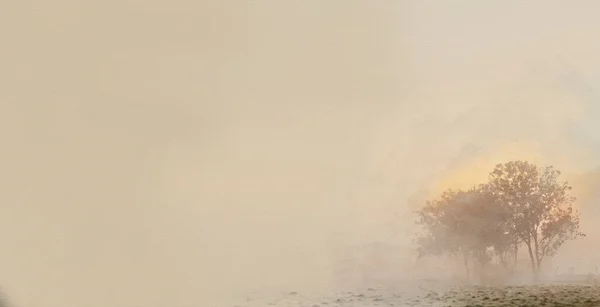 Acuarela Pintura Impresionante Niebla Otoño Amanecer Inglés Paisaje Imagen —  Fotos de Stock