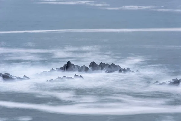 Krásné Výtvarné Krajiny Obraz Hartland Quay Devon England Durinbg Náladový — Stock fotografie