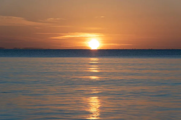 Wspaniały Kolorowy Późny Letni Zachód Słońca Nad Pentewan Sands Angielskim — Zdjęcie stockowe