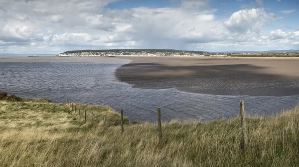 Weston-Super-Mare beach Summer landscape panorama viewed from Br — Stock Photo, Image