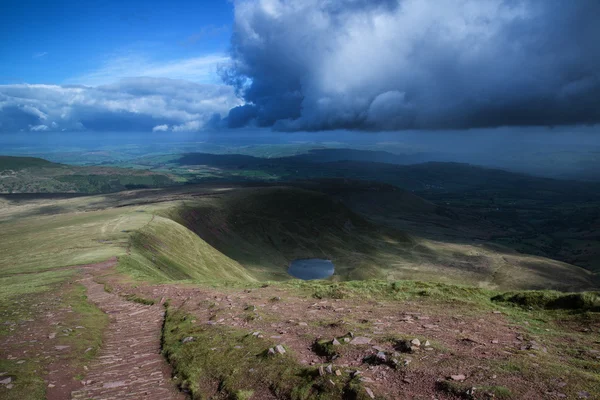 Gyönyörű táj, brecon beacons Nemzeti Park moody s — Stock Fotó