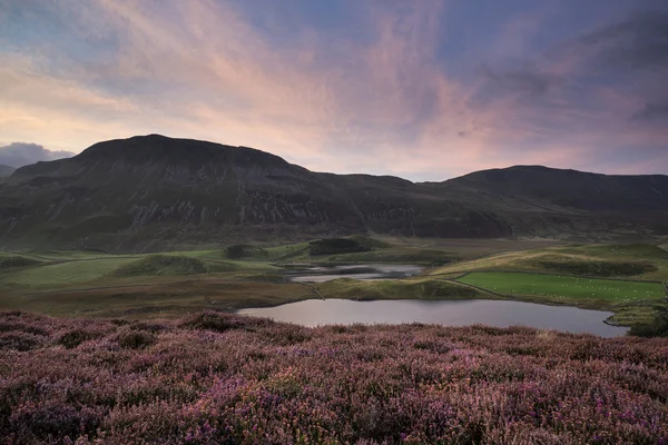 Impresionante paisaje de montaña amanecer con colores vibrantes y beau — Foto de Stock