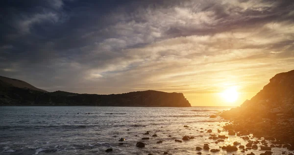Splendido paesaggio vibrante alba sopra Lulworth Cove Giurassico C — Foto Stock