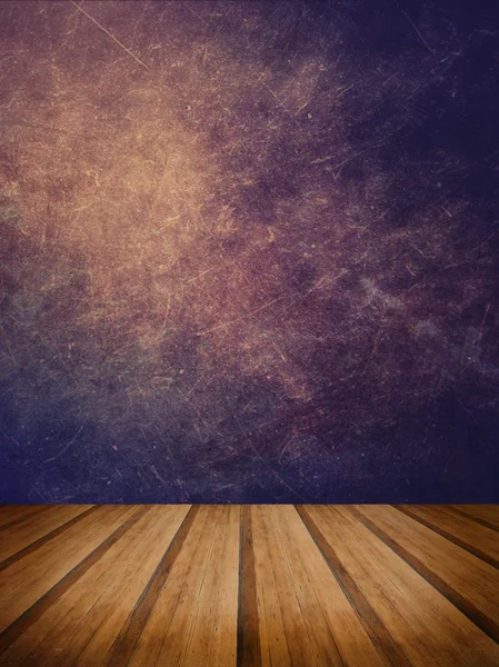 木製の床のプラットフォーム foreg とレトロなグランジ テクスチャ背景 — ストック写真