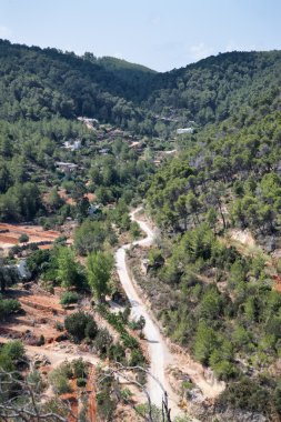 Old hippy valley and commune of San Carlos on Ibiza in Mediterra clipart