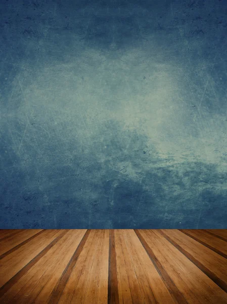 Retro grunge texture background with wooden floor platform foreg — Stock Photo, Image